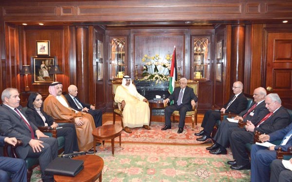 النائب الاول لرئيس مجلس الوزراء ووزير الخارجية الشيخ صباح الخالد اثناء ترؤسه اجتماع اللجنة الوزارية لمتابعة مبادرة السلام العربيةكونا