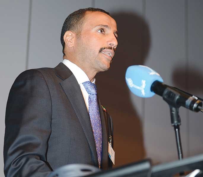 رئيس الشعبة البرلمانية رئيس مجلس الامة مرزوق الغانم في كلمته امام جلسة المناقشة العامة للمؤتمر 131 للاتحاد البرلماني