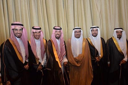 ابو تركي مع العريس وابنه نواف واهل العروس