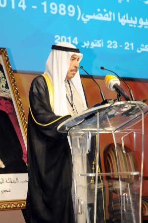 عبدالعزيز سعود البابطين متحدثا خلال الحفل