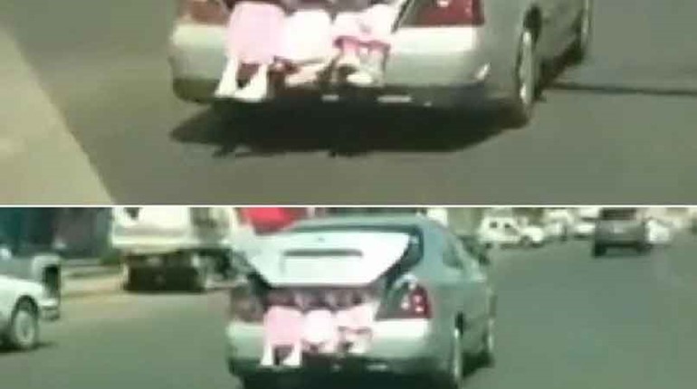بالفيديو.. سائق ينقل طالبات مدرسة ابتدائية بالسعودية في "دبة" السيارة