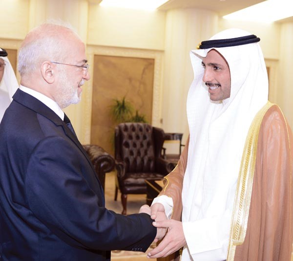 رئيس مجلس الامة مرزوق الغانم مستقبلا وزير الخارجية العراقي د ابراهيم الجعفري