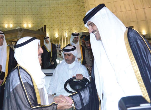 صاحب السمو الامير الشيخ تميم بن حمد مرحبا بصاحب السمو الامير الشيخ صباح الاحمد﻿