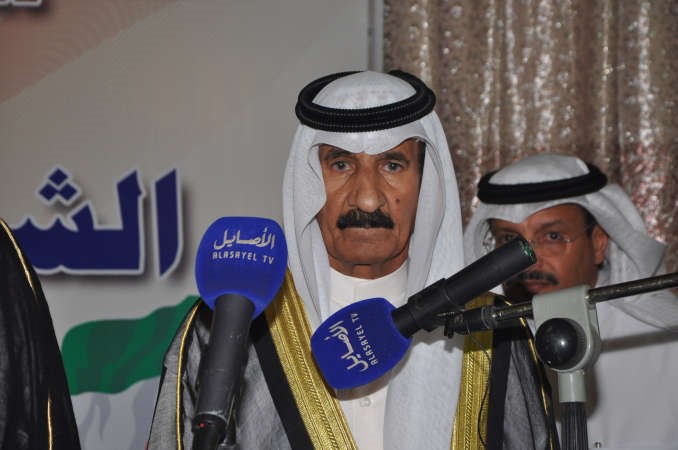 الشيخ فلاح فهد بن جامع متحدثا للحضور﻿