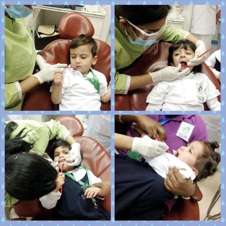  فحص اسنان الاطفال في حضانة المثنى