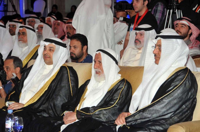 يعقوب الصانع ومبارك الخرينج وحمود الرومي خلال الاحتفال محمد هاشم