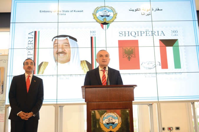 رئيس البرلمان الالباني الير ميتا متحدثا خلال الحفل﻿