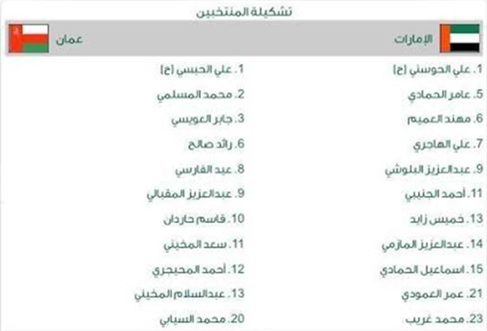 مباراة عمان والإمارات