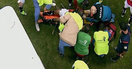 بالفيديو.. لاعب المنتخب اليمنى يبلع لسانه أمام قطر بخليجي 22