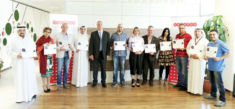 موظفو Ooredoo المشاركون بالدورة التدريبية في لقطة تذكارية