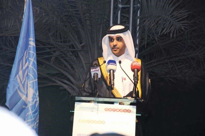 الشيخ محمد بن عبدالله ال ثاني متحدثا 