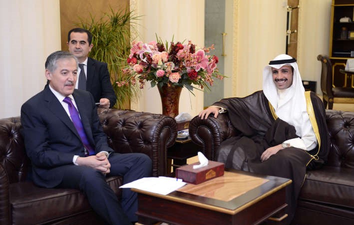 رئيس مجلس الامة مرزوق الغانم اثناء استقباله وزير خارجية طاجيكستان﻿