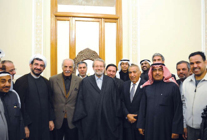 علي لاريجاني مع عدد من اعضاء وفد رابطة الصداقة الكويتيةالايرانية ﻿