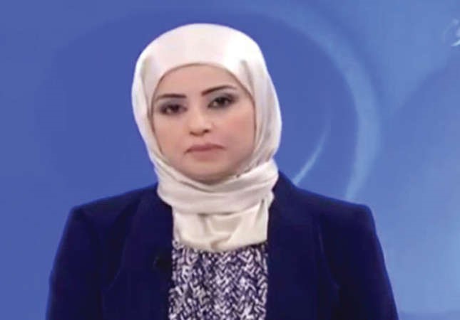 البغدادي خلال تقديم برنامجها السابق على قناة اليوم﻿
