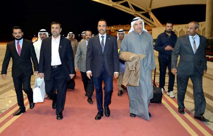 رئيس مجلس الامة مرزوق الغانم والوفد المرافق له خلال عودتهم من ايطاليا صباح امس
﻿