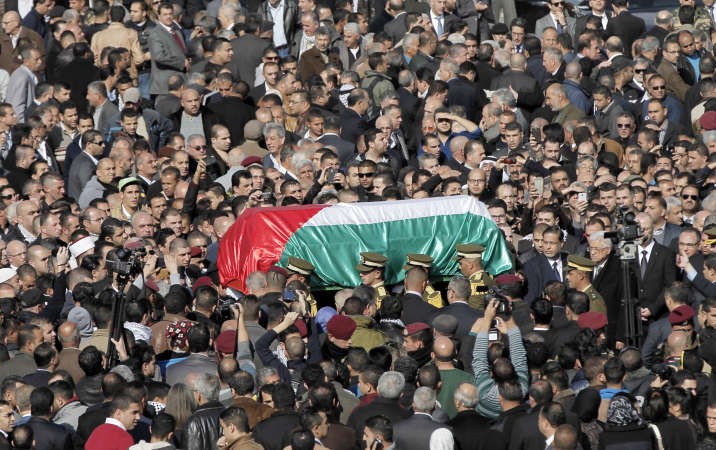 جانب من جنازة الوزير الفلسطيني زياد ابو عين في الضفة الغربية امسافپ