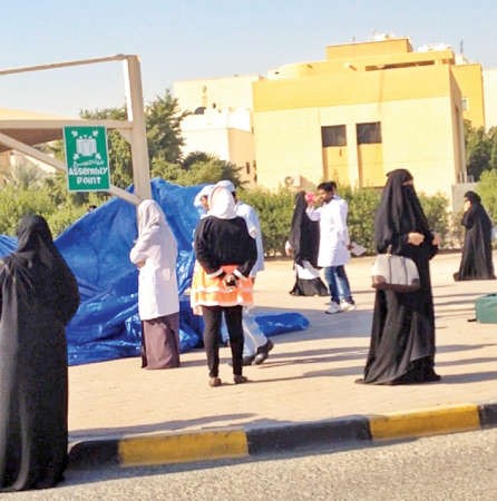 جانب من عملية الاخلاء الوهمي