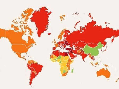خارطة العالم الاباحية، حيث العراق اقل الدول اضاعة للوقت في زيارة ما يشبع النهم الغرائزي