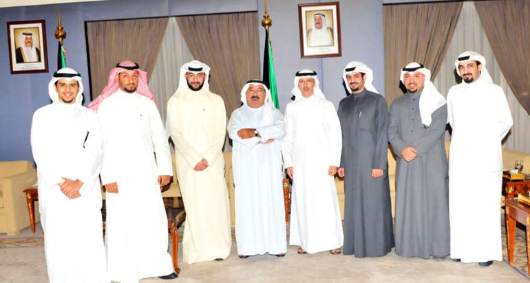 الشيخ ناصر صباح الاحمد مستقبلا رئيس واعضاء الجمعية الكويتية للدفاع عن المال العام ﻿