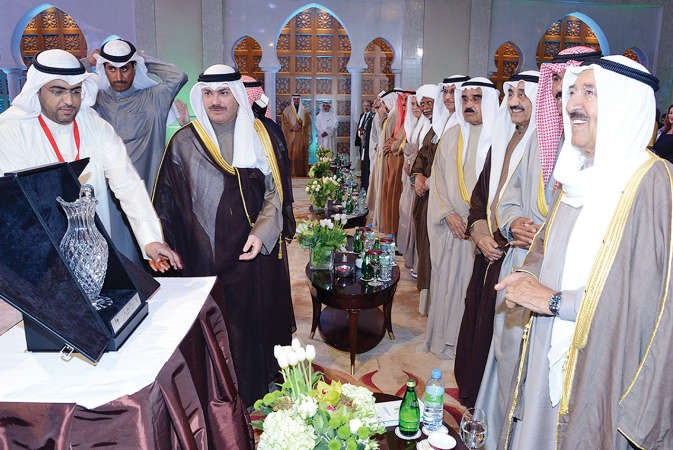 جانب من تكريم صاحب السمو الامير الشيخ صباح الاحمد بمناسبة اطلاق الامم المتحدة قائدا للعمل الانساني على سموه﻿