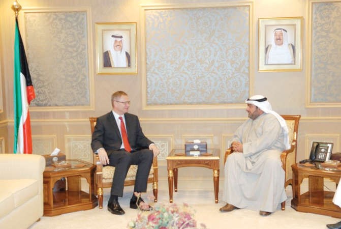 الشيخ ثامر العلي لدى استقباله سفير التشيك