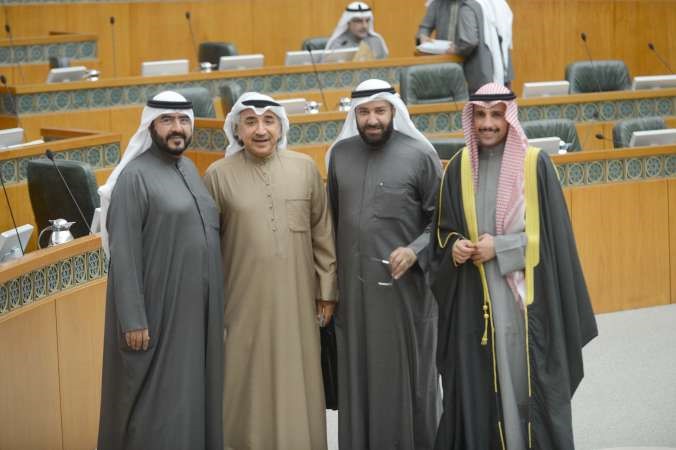 الرئيس مرزوق الغانم ودعلي العمير ودعبدالحميد دشتي وسعدون حماد