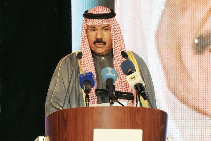 سمو ولي العهد الشيخ نواف الاحمد ملقيا كلمته 	محمد خلوصي﻿