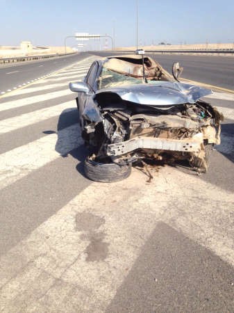 السيارة وقد تهشمت تماما﻿