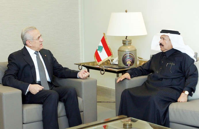 الرئيس اللبناني السابق ميشال سليمان مستقبلا السفير السعودي علي عواض عسيريمحمود الطويل 