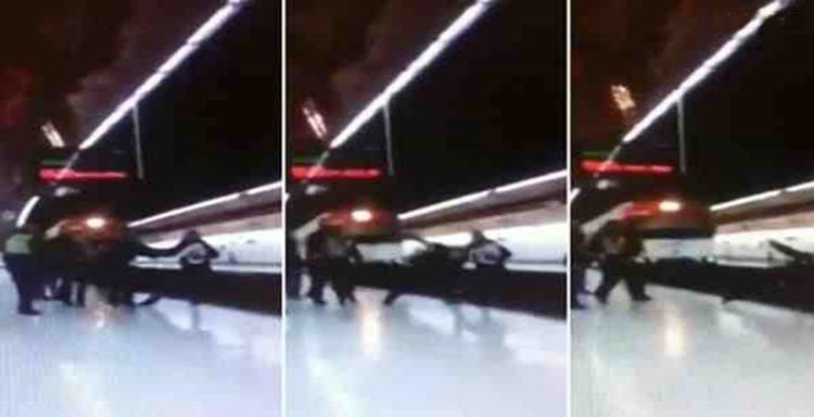 بالفيديو.. أحد مخالفي الإقامة في أسبانيا يدفع شرطي متعمدا تحت عجلات القطار