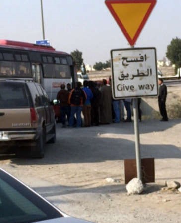 نقطة تفتيش اقيمت خلال حملة الجهراء امس الاول