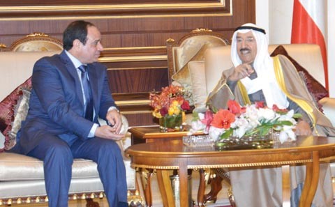 صاحب السمو الامير الشيخ صباح الاحمد لدى استقباله الرئيس المصري عبدالفتاح السيسي