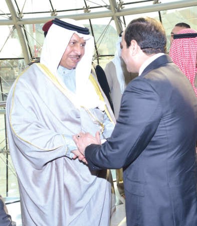 سمو رئيس مجلس الوزراء الشيخ جابر المبارك يودع الرئيس المصري﻿