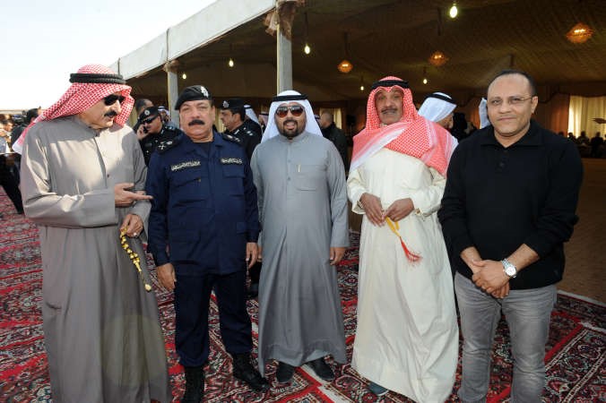 الزميلان امير زكي وهاني الظفيري واللواء عبدالفتاح العلي في حفل التكريم 	هاني الشمري﻿