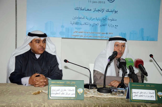 راشد النويهض وطارق المرزوق خلال المؤتمر الصحافي 	محمد خلوصي﻿