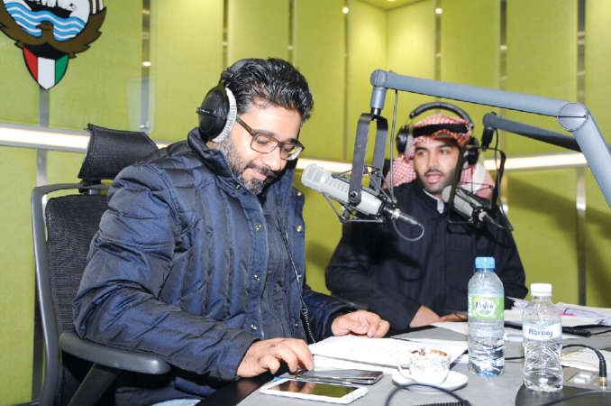 مايك مبلتع وناصر العمران في الاستديو 	هاني الشمري﻿