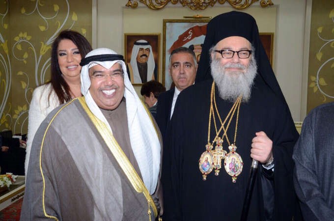 نايف الركيبي مع البطريرك يوحنا العاشر﻿