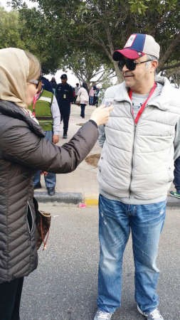وليد الصقعبي متحدثا للزميلة هالة عمران﻿
