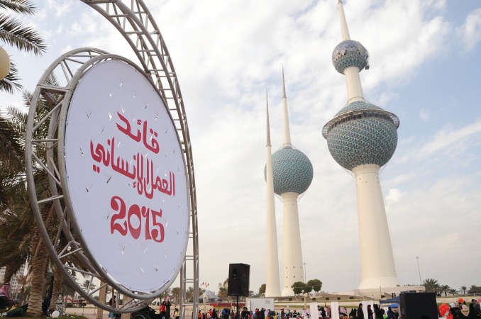قائد العمل الانساني شعار مهرجان هلا فبراير 2015هاني الشمري﻿