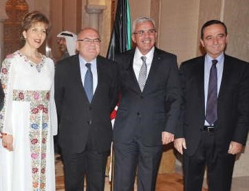 السفير اللبناني د خضر حلوة والسفير الاردني محمد الكايد يهنئان السفير رامي طهبوب﻿