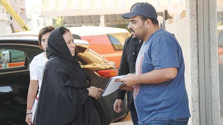  الفنانة القديرة حياة الفهد اثناء تصوير مسلسل الجدة لولوة﻿