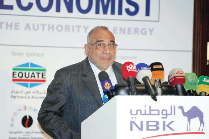 الوزير العراقي عادل العبد المهدي متحدثا	 هاني عبدالله﻿