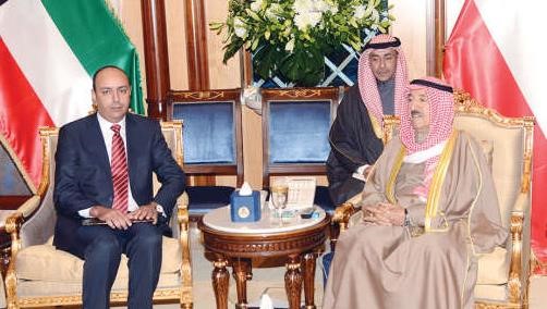 صاحب السمو الامير خلال لقائه المبعوث الشخصي لرئيس مجلس النواب الليبي خالد عمرو الطيب
