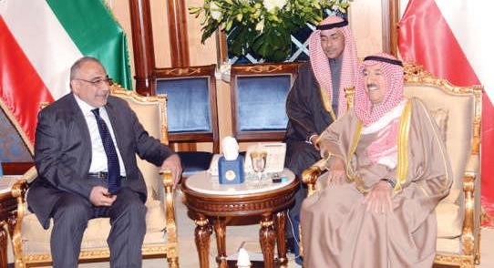 صاحب السمو الامير الشيخ صباح الاحمد مستقبلا وزير النفط العراقي عادل عبدالمهدي