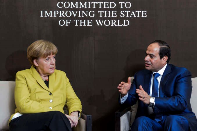 محادثات ثنائية تجمع الرئيس المصري عبدالفتاح السيسي والمستشارة الالمانية انجيلا ميركل على هامش الدورة 45 للمنتدى الاقتصادي العالمي دافوس امسرويترز 