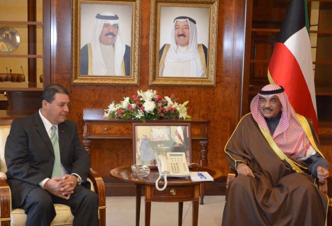 الشيخ صباح الخالد خلال لقائه سفير المكسيك الجديد ميغيل ايسيدرو