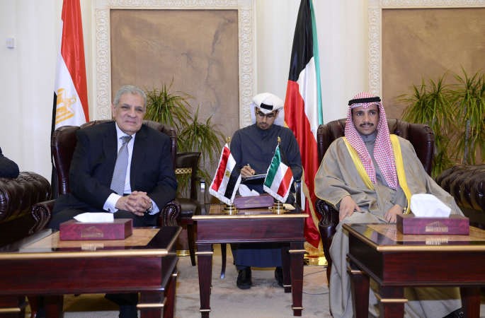 الرئيس الغانم ورئيس مجلس الوزراء المصري ابراهيم محلب﻿