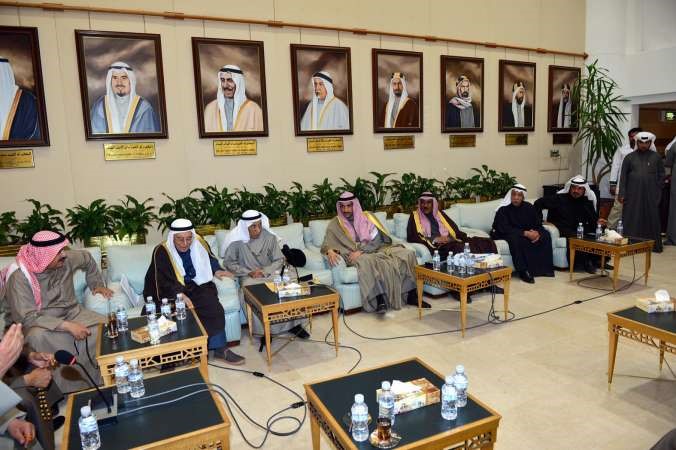 رئيس مجلس الامة مرزوق الغانم خلال استقباله تجمع الوزراء والنواب السابقين﻿