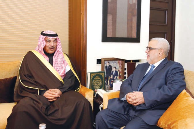 الشيخ صباح الخالد خلال لقائه رئيس الحكومة المغربية عبدالاله ابن كيران﻿