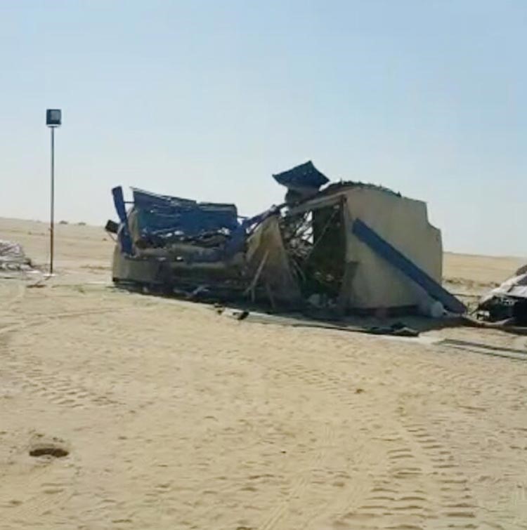 المخيم بعد اتلافه﻿
